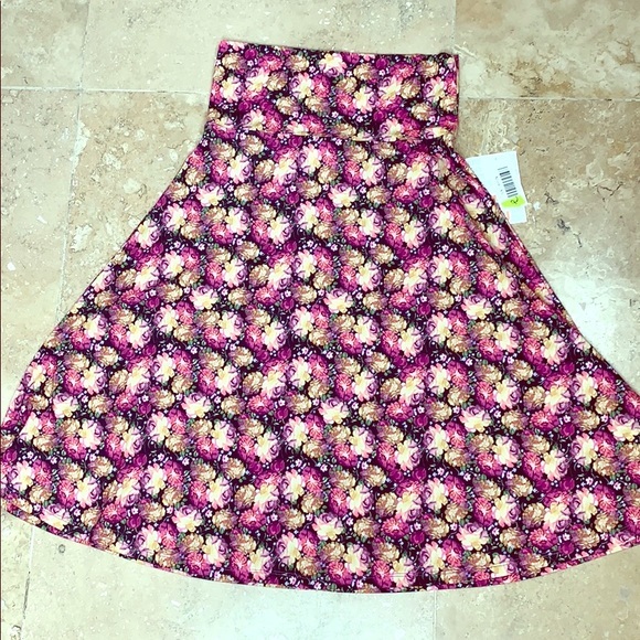 NEW Stretch Azure Skirt vibrant Floral print Knee length adjustable yoga waist - Picture 2 of 8